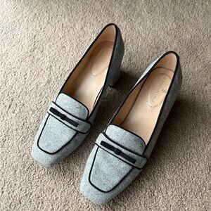 Bandolino Gray Felt Loafers with Black Trim